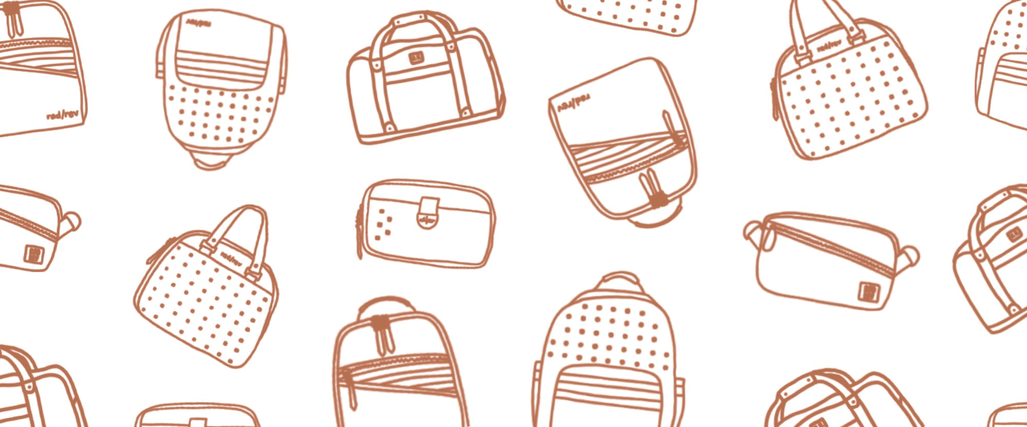 Sketch of different bags collage