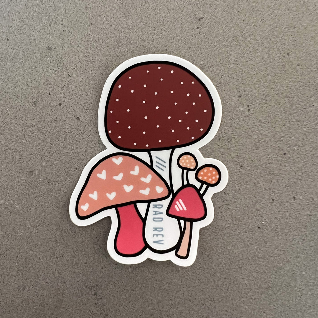 Mushroom Hearts Sticker