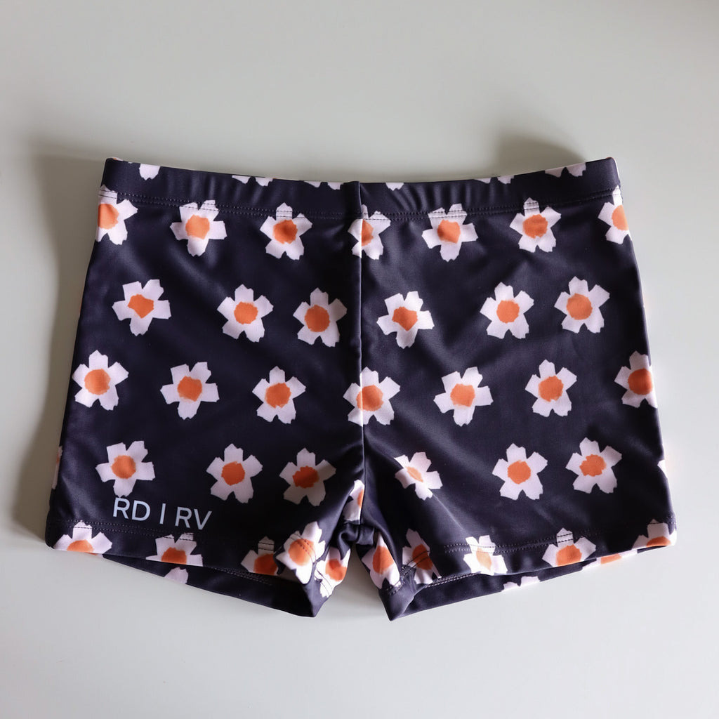 Grey Daisy Swimmer Shorts